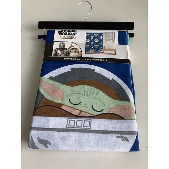 Disney Star Wars Baby Yoda Mandalorian Fabric Shower Curtain Grogu The Child NEW - Picture 1 of 12